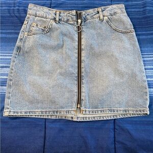 Topshop Light Blue Denim Mini Skirt